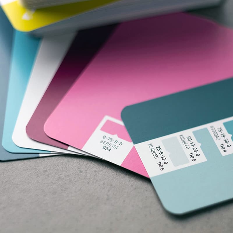 Nuancier de couleurs précis, illustrant la stratégie d'ancrage visuel pour les marques B2B