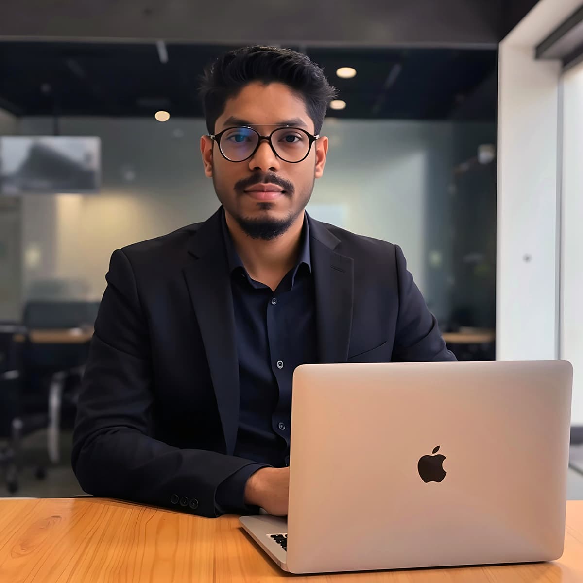Un freelance confiant travaillant sur son ordinateur portable, illustrant la réussite et le dépassement du syndrome de l'imposteur