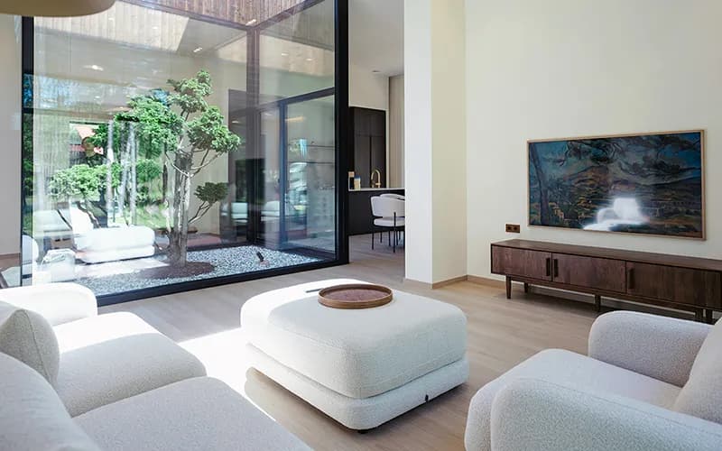 Intérieur moderne et détails premium d'un bien immobilier exclusif