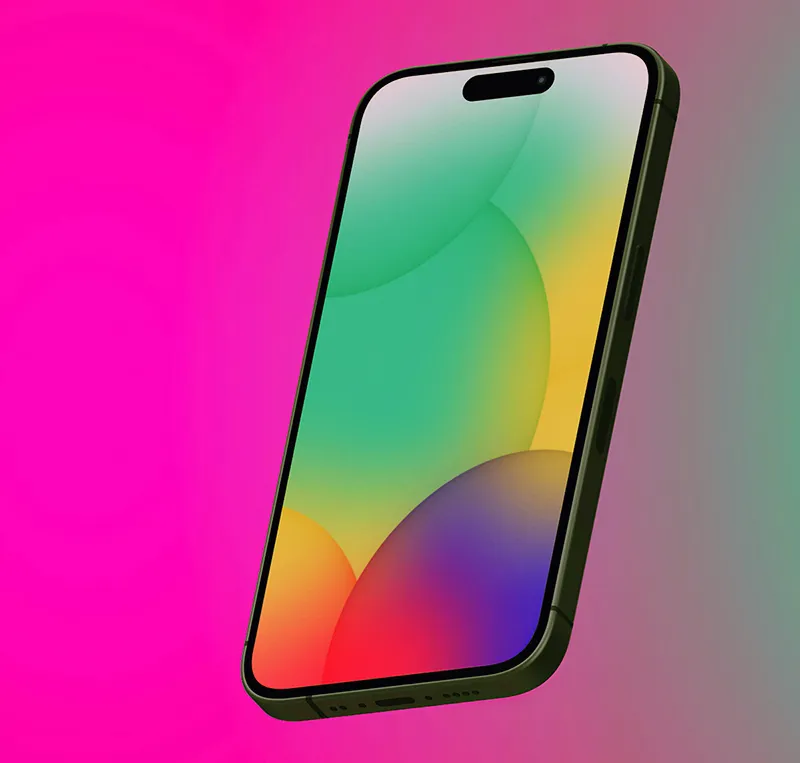 Smartphone affichant des teintes et des nuances de couleurs