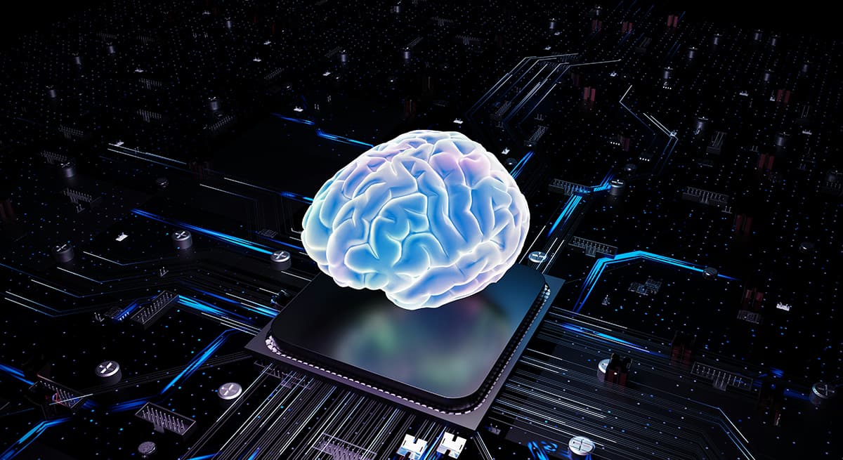Représentation visuelle d'une base de données connectée comme un cerveau numérique